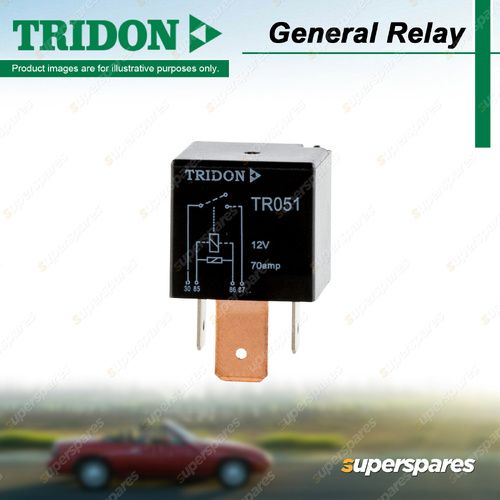 Tridon 4 Pin Mini General Relay Normally Open Circuit 12 Volt 70Amp