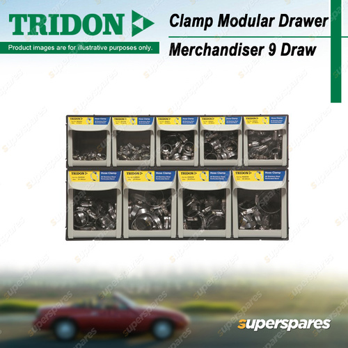 Tridon Clamp Modular Drawer Merchandiser 9 Draw - All Stainless Steel Perforated