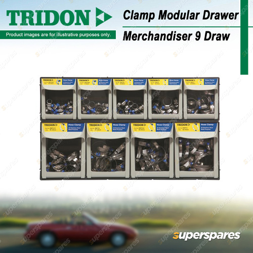 Tridon Clamp Modular Drawer Merchandiser 9 Draw - All Stainless Steel Solid Band