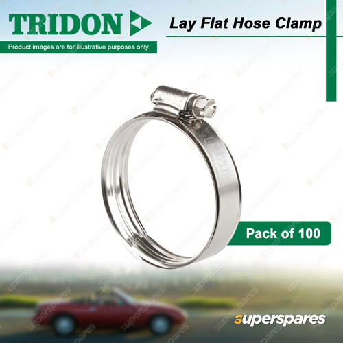 Tridon Lay Flat Hose Clamps Full Stainless Steel with Sleeve 2" - Pack of 100
