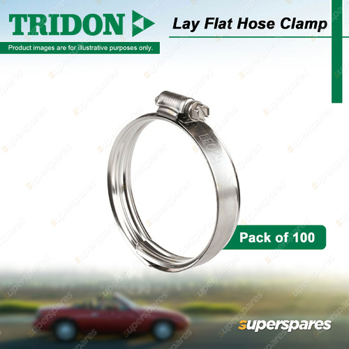 Tridon Lay Flat Hose Clamps Full Stainless Steel with Sleeve 2.5" - Pack of 100