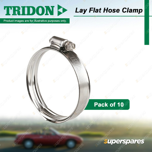 Tridon Lay Flat Hose Clamps Full Stainless Steel with Sleeve 2.5" - Pack of 10