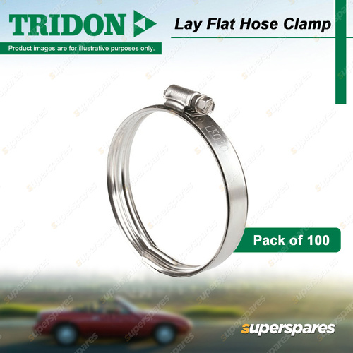 Tridon Lay Flat Hose Clamps Full Stainless Steel with Sleeve 3" - Pack of 100