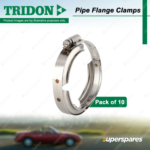 Tridon Standard Port Flange Clamps - 2 Inch 301 Stainless Steel Pack of 10