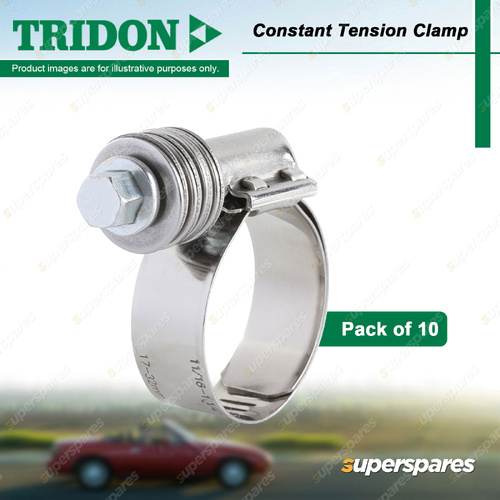Tridon Constant Tension Clamps 16-32mm Stainless Steel - Pack of 10