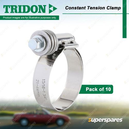 Tridon Constant Tension Clamps 20-44mm Stainless Steel - Pack of 10