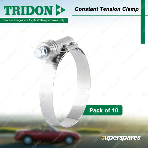 Tridon Heavy Duty Constant Tension Clamps 57-79mm Stainless Steel - Pack of 10