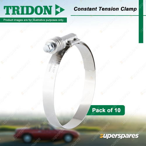 Tridon Heavy Duty Constant Tension Clamps 83-105mm Stainless Steel - Pack of 10