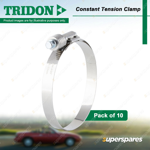 Tridon Heavy Duty Constant Tension Clamps 95-118mm Stainless Steel - Pack of 10
