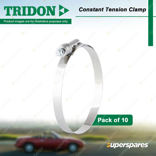Tridon Heavy Duty Constant Tension Clamps 121-143mm Stainless Steel - Pack of 10