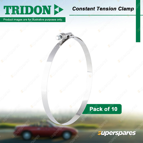 Tridon Heavy Duty Constant Tension Clamps 197-219mm Stainless Steel - Pack of 10