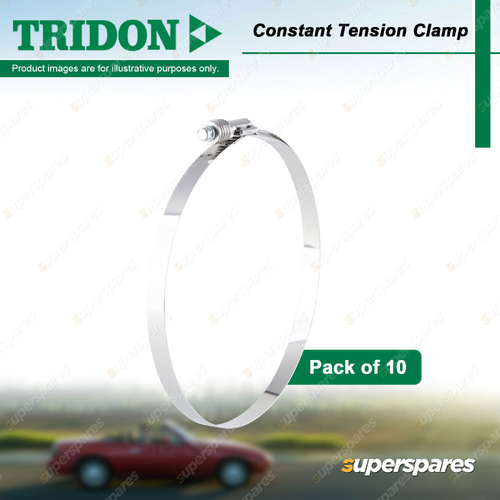 Tridon Heavy Duty Constant Tension Clamps 218-265mm Stainless Steel - Pack of 10