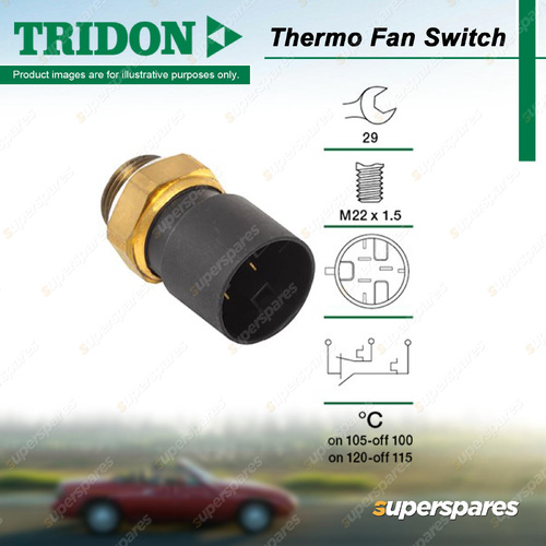 1 Pcs Tridon Fan Switch for Holden Astra TR 1.6L C16SE 09/1996-09/1998