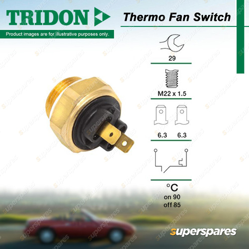 Tridon Thermo Fan Switch for Hyundai Excel X-3 Lantra J-2 S SLC Coupe 29mm