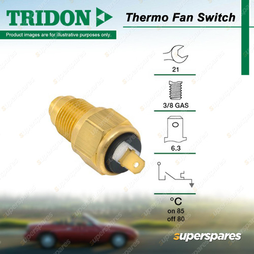 Tridon Thermo Fan Switch for Holden Barina MB 1.3L 4cyl 1985-1986 1 Terminals