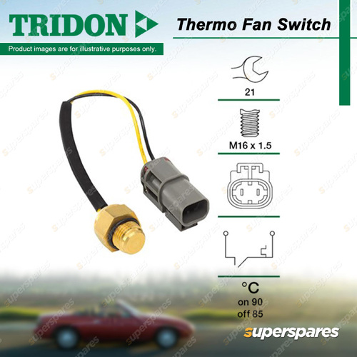 Tridon Thermo Fan Switch for Fiat 125 125 1.6L 4cyl 74kW 1968-1973 21mm