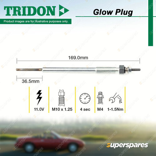 Tridon Glow Plug for Toyota Prado KDJ150 KDJ155 3.0L 1KD-FTV 2009-2015