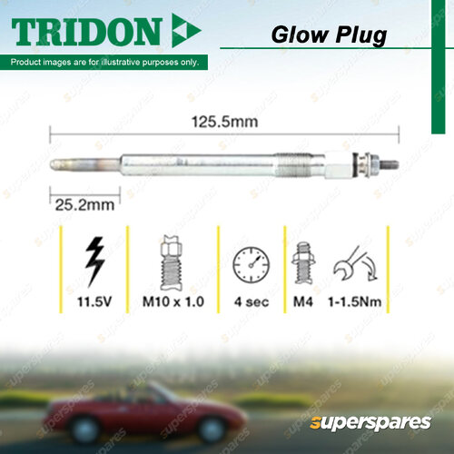 Tridon Glow Plug for Land Rover Defender 110 Discovery S SE SE7 ES 2.5L 92-99