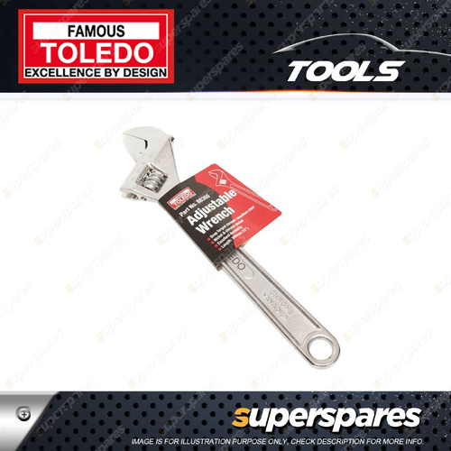 Toledo Adjustable Wrench - Length 200mm/8" Jaw Opening Max 29mm Jaw Width 9mm