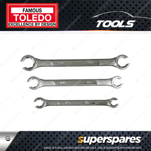 Toledo Flare Nut Wrench Set 3 pcs - Metric Size 10 12 13 14 15 17mm