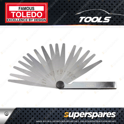 Toledo Feeler Gauge - Tapered 16 Blade Metric/Imperial 0.05-0.38mm 0.002"-0.015"