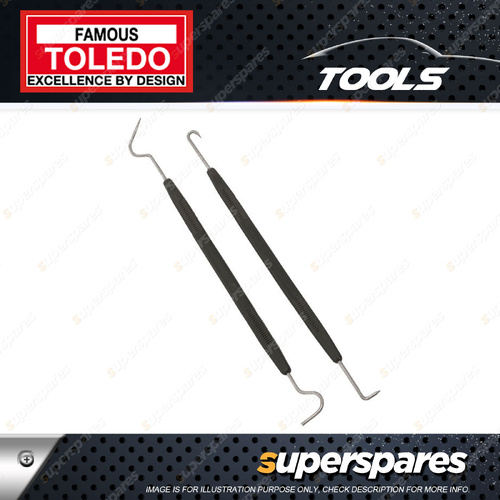 Toledo Oil Seal Pick Set 2 pcs - Stainless Steel Shaft w/Plastic Knurled Grips