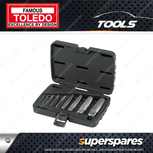 Toledo Heavy Duty Screw Extractor Set 9 pcs - Size Range 1/8"-1 7/16" 3-36mm