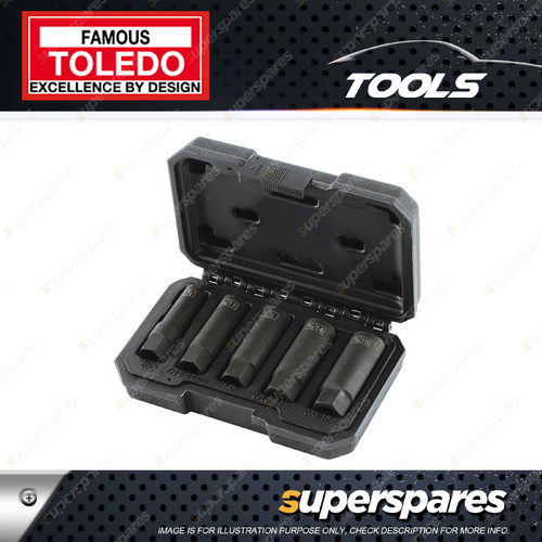 Toledo Deep Twist Socket Set 5 pcs - 3/8" Square Drive with Hex Head