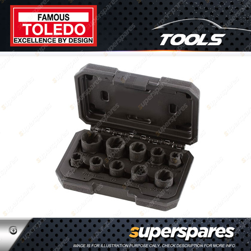 Toledo Shallow Twist Socket Set 10 pcs - Heavy Duty SCM440 Hardened Steel