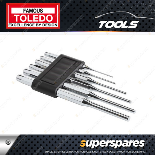 Toledo Pin Punch Set 6 pcs - Size 2 3 4 5 6 & 8mm CR-Moly Polished