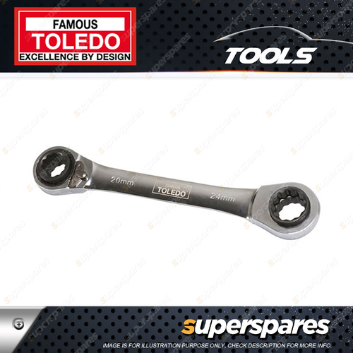 Toledo Dual Head Ratchet Wrench - Metric Size 20 21 22 24mm Four in One