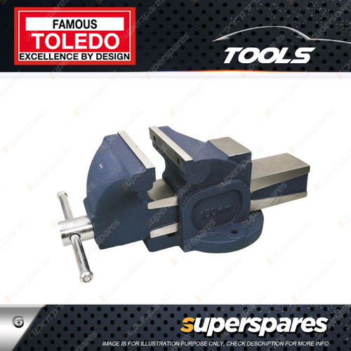 Toledo Fixed Base Straight Cast Iron Bench Vice - Jaw Width 200mm