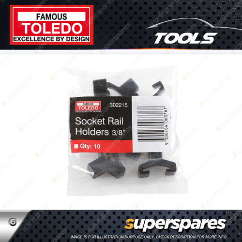 10 pcs of Toledo 3/8" Socket Rail Holders - Suits 302210 302211 302212 302213