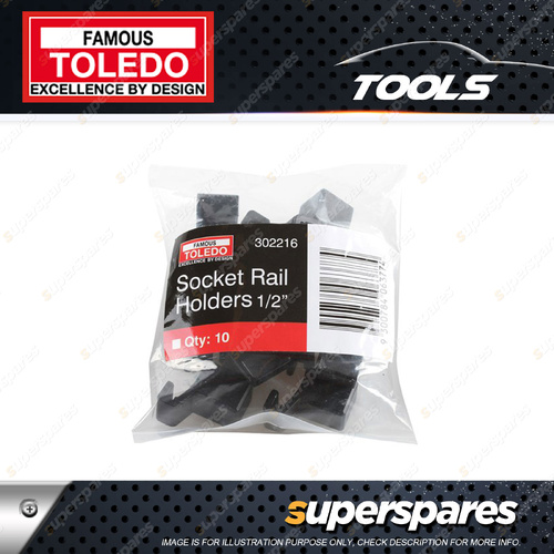 10 pcs of Toledo 1/2" Socket Rail Holders - Suits 302210 302211 302212 302213