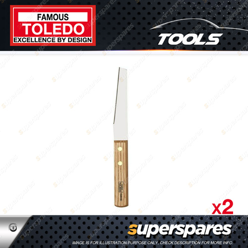 2 x Toledo Bootmakers Knives - Wooden Handle Stainless Steel Blade Length 110mm