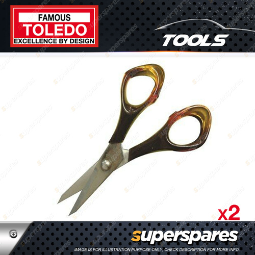 2 x Toledo 125mm Embroidery Scissors - Stainless Steel Blades Acrylic Handle