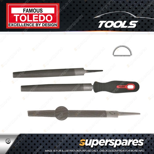 Toledo Half Round Tapered File - Length 100mm Width 12mm Second Cut Pack of 12