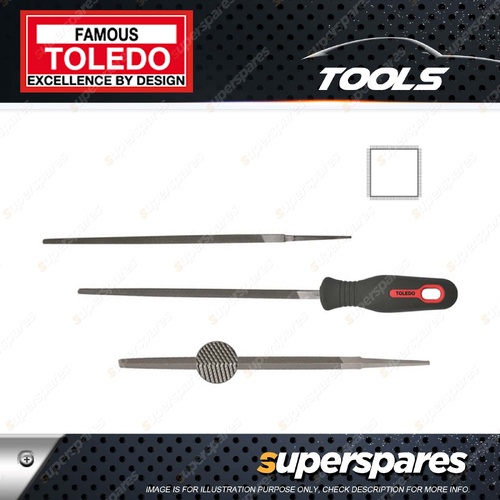 Toledo Square Tapered File Double Cut on all Four Sides Bastard - Pack of 12
