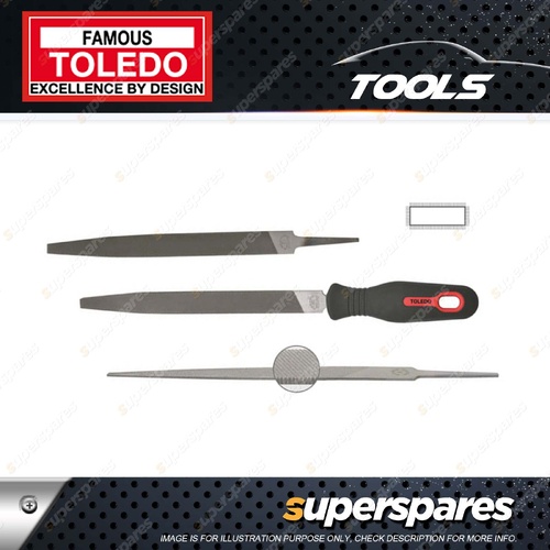 Toledo Warding File Double Cut - Length 100mm Bastard Cut Pack of 6