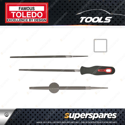 Toledo Square Tapered File - Length 150mm Width 6mm Bastard Cut Pack of 12