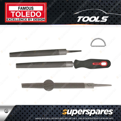 Toledo Half Round Tapered File - Length 200mm Bastard Cut Pack of 12