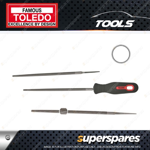 Toledo Round File - Length 200mm Diameter 7mm Second Cut Pack of 12
