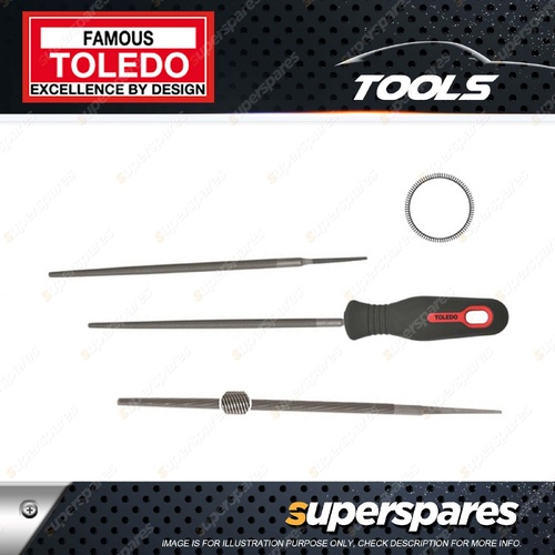 Toledo Round File - Length 200mm Diameter 7mm Smooth Cut Pack of 12