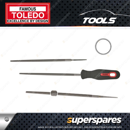 Toledo Round File - Length 250mm Diameter 9mm Bastard Cut Pack of 12