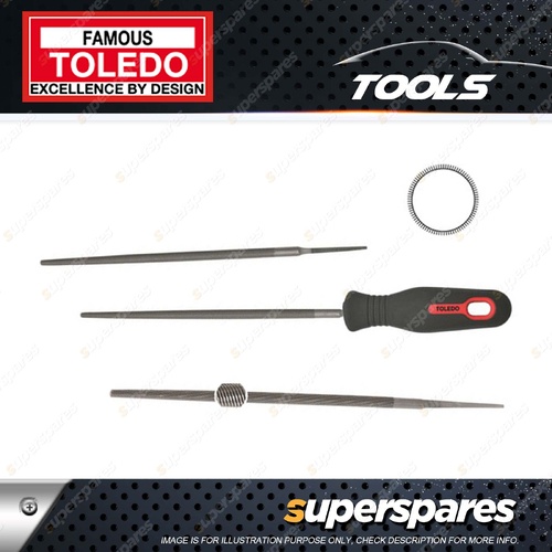 Toledo Round File - Length 250mm Diameter 9mm Second Cut Pack of 12