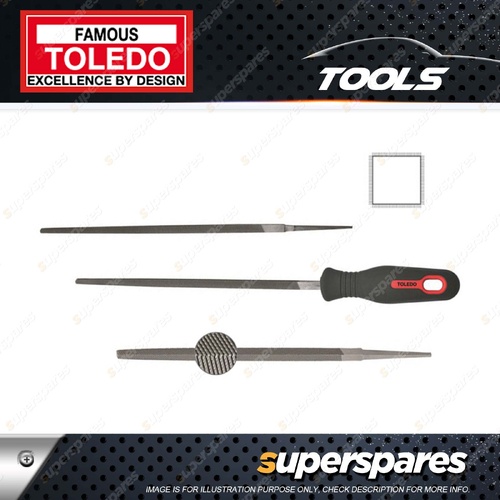 Toledo Square Tapered File - Length 250mm Width 9.5mm Bastard Cut Pack of 12