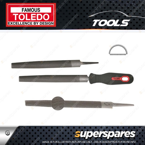 Toledo Half Round File - Spiral Cut Length 300mm Second Cut Pack of 6