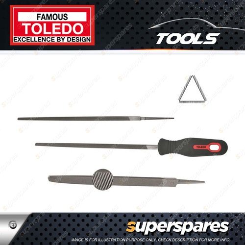 Toledo Three Square File Second Cut - Length 300mm Width 20mm Pack of 6