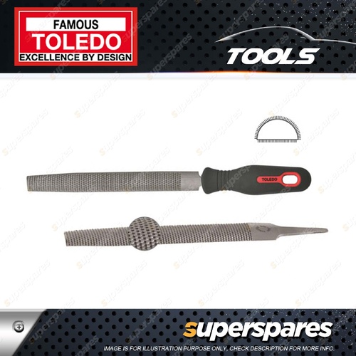 Toledo Half Round Tapered Rasp Second Cut - Length 250mm No.8 Handle Pack of 6
