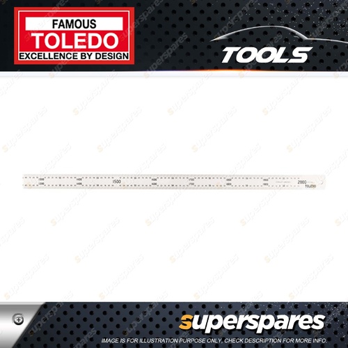 Toledo Stainless Steel Single Sided Rule Metric - Length 3000mm Width 40mm